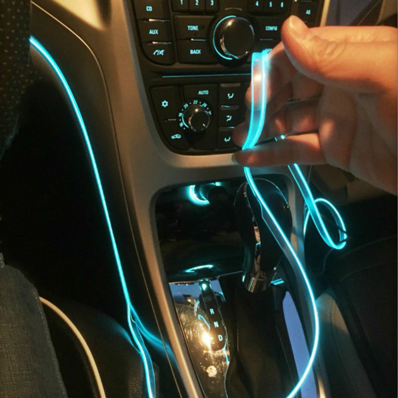 Jurus 5m 10 Colors El Cold Line Flexible Car Lights Interior Decoration Moulding Trim Strips For Motorcycle Cars Ambient Light Light For Lights For