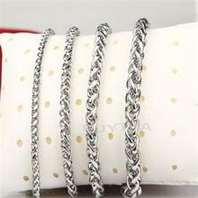 2015 New Modal Casual Men Necklaces Stainless Steel Braided Chains Necklaces Men 3 4 5 6mm