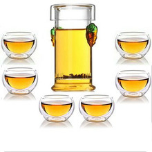 Freeshipping High temperature resistant glass tea set flower pot glass teapot interaural green tea black tea