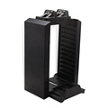 Multifunctional Game Disc Disk Storage Tower Holder with Console Stand for PS4 SLIM Dualshock Controller Game