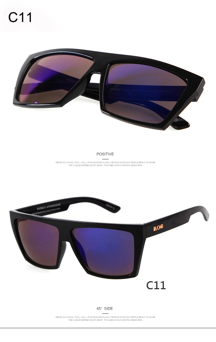 2017 EVOKE Sunglasses Men Classic Square Sport Driving Male Afroreggae Sun Glasses Brand Logo No