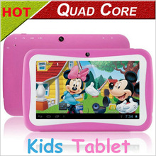 10pcs cheap 7 inch Quad Core kids tablet pc Android 4.4 wifi Dual Camera & Educational Games App children birthday gift Kids pad