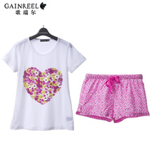 Printing new spring and summer song Riel sweet and lovely and comfortable short sleeved pajamas tracksuit