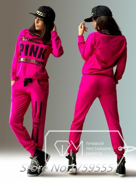 2015-New-Women-Hoodies-Spring-Sportswear-Pink-Letter-Print-Cotton-sport-suit-FrenchTerry-Sweatshirts-vs-harajuku