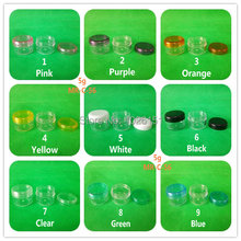Wholesale & Retail 100pcs 5g empty cosmetic bottle container, 5g sample jars, 5g cream jar cosmetic packaging (9 colors lids)