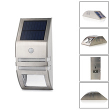 Free Shipping Waterproof 2 LED 120LM PIR Solar Motion Sensor Lamp Garden Yard Outdoor Wall Pathway