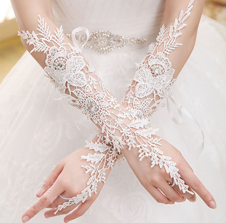 2015 New Ivory wedding gloves fingerless Bridal Gloves
