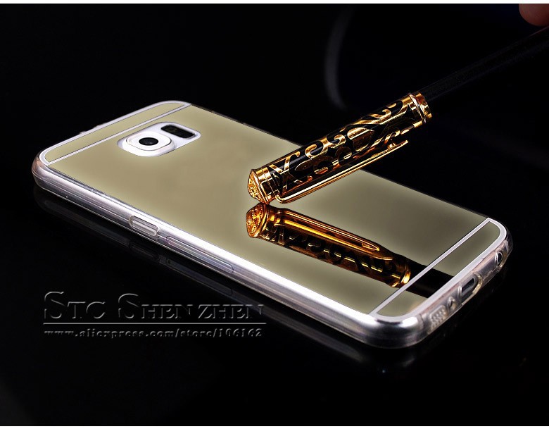 for samsung galaxy s6 s6 edge Luxury Bling Mirror Metal Aluminum Clear Silicon phone case cover (13)