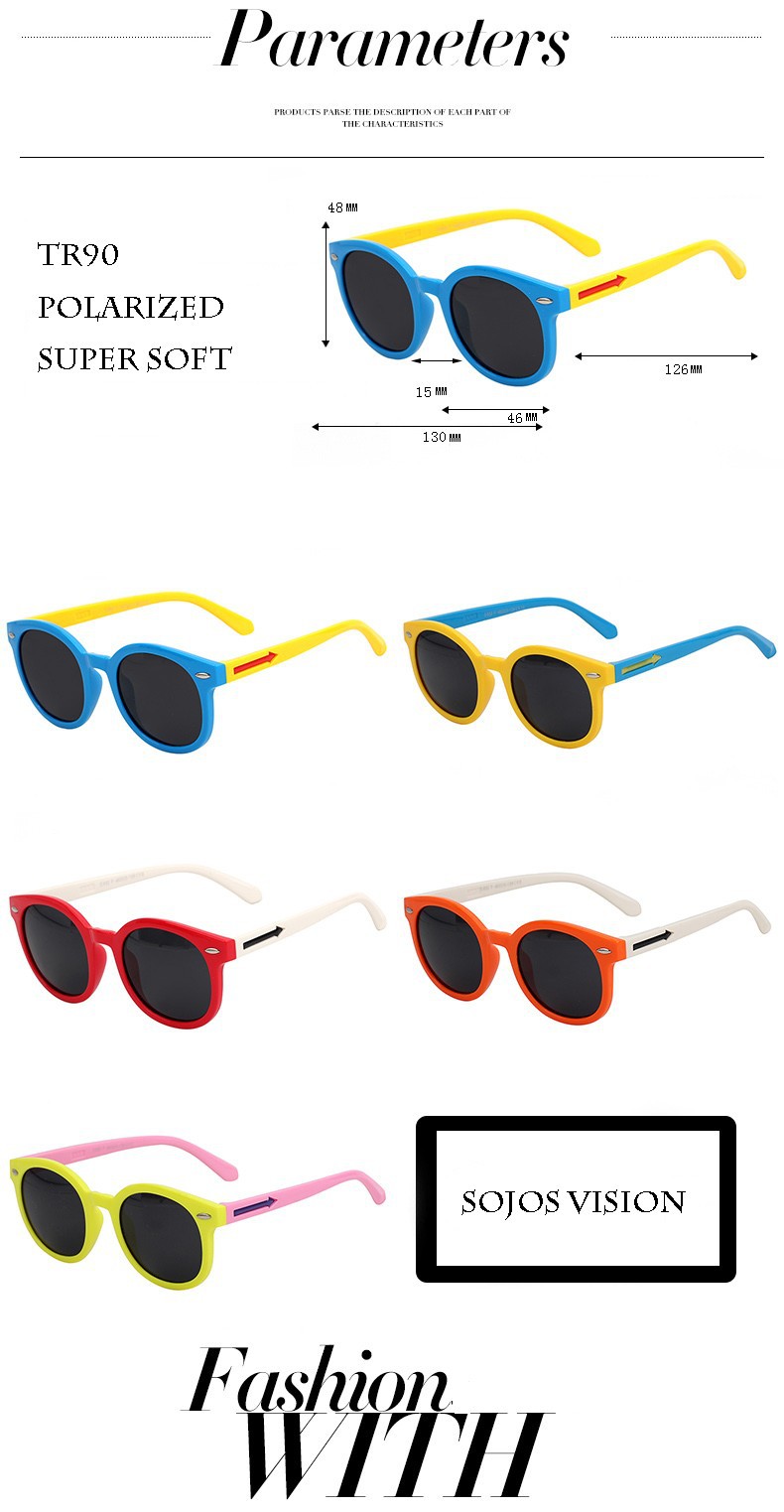 New arrival 2015 Child polarized Boy girls Sunglasses Super-soft materials anti-uv glasses 3