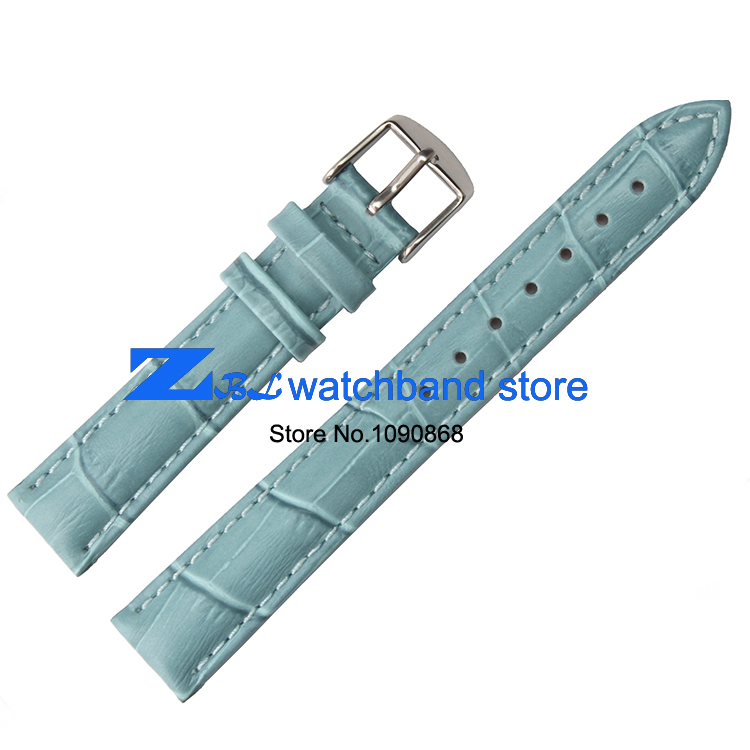 Blue Genuine leather watchband  12mm 14mm 16mm 18mm  20mm female watch belt strap wristwatches band