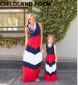 2016 summer mother daughter dresses stripe maxi mother and daughter clothes family look matching mother daughter