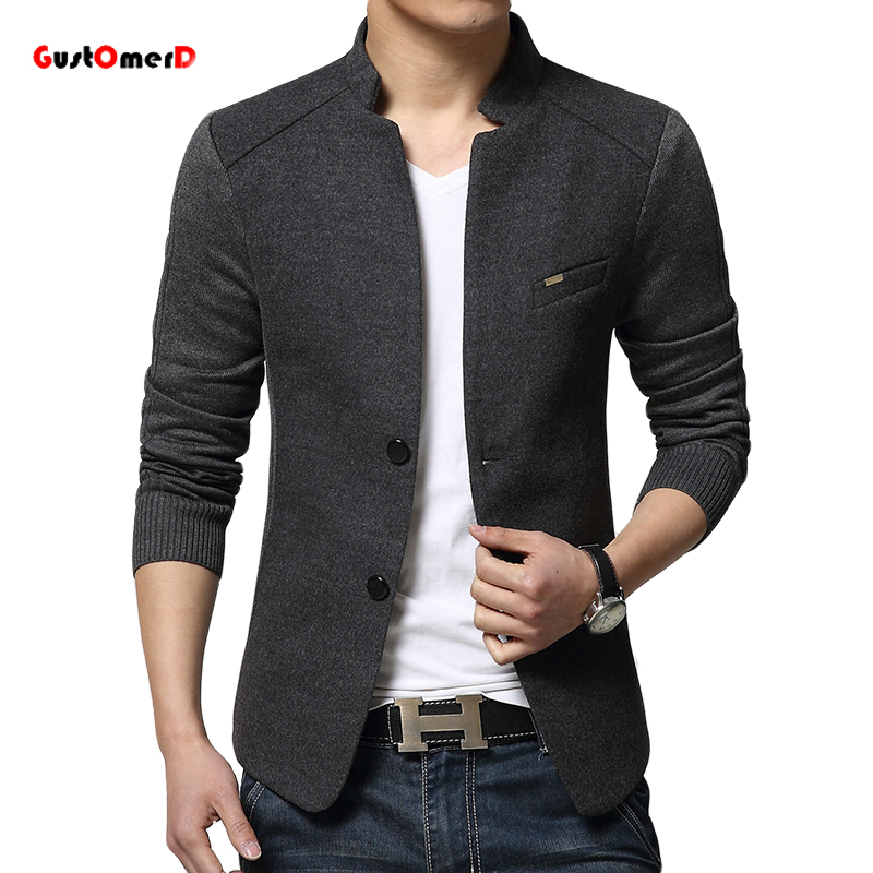 2015 New Mens Blazer Patchwork Suits For Men Top Quality Red Blazers Slim Fit Woolen Outwear