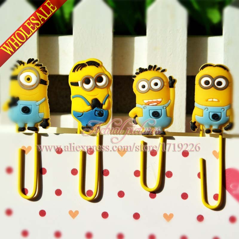 80PCS Despicable Me Minions Cartoon Bookmarks,Paper Clips,Bookmarks for Book Page Holder,for books school supplies stationery