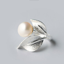 Designer’s Stunning Leaf Motif Freshwater Pearl Ring Pearl Jewelry | Exclusive Modern Trendy Chic Female Sterling-silver-jewelry