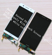 100% Original Ascend P6 LCD Dispaly With Touch Screen Digitizer Assembly For Huawei Ascend P6 Black white Mobile phone parts