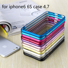 Protect Cases Metal Aluminum Frame Bumper Case for iPhone 6 phone Borders Slim plum buckle for iphone6 6S 4.7inches metal frame