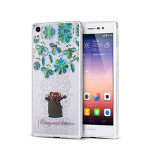 Free shipping for Huawei Ascend P7 fashion cartoon cute design 5 inch cell phone accessories
