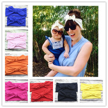 2016 New Fashion mom and me headband Turban Headband Pair Set Top Knotted Headband Set Baby and Mommy Cotton Headwrap Set 1 SET