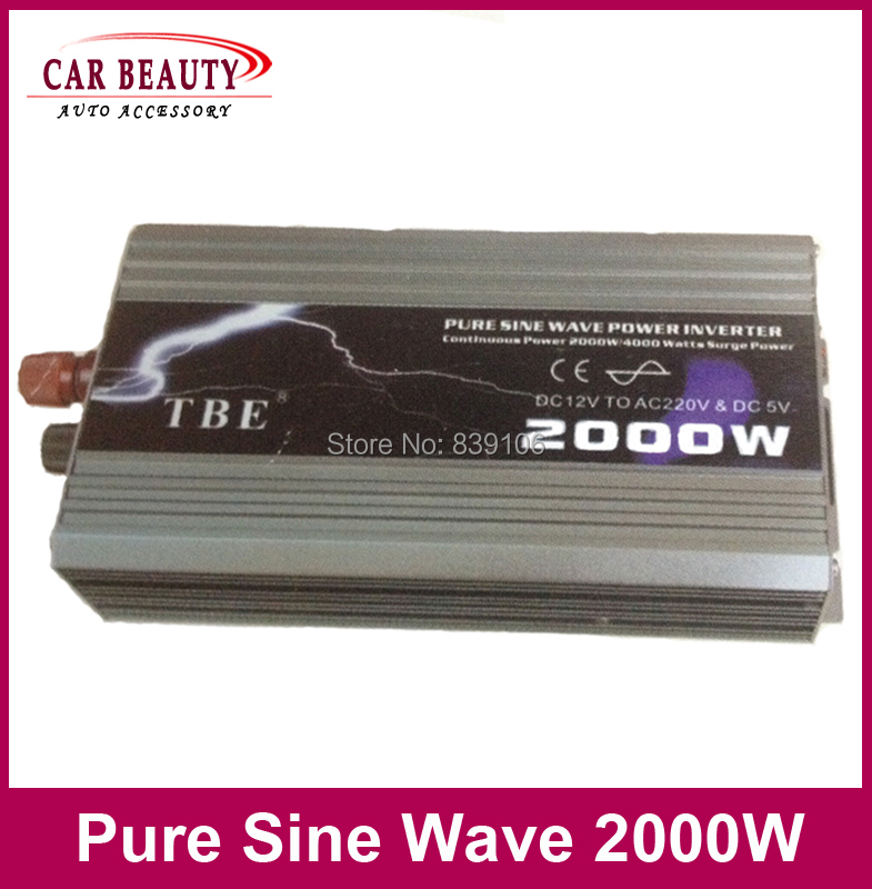 New Arrive 2000W Power Inverter Pure Sine Wave USB DC 12V 24V to AC 220V Solar Power Inverter Peak Power 4000W Free Shipping New Arrive 2000W Power Inverter Pure Sine Wave USB DC 12V 24V to AC 220V Solar Power Inverter Peak Power 4000W Free Shipping