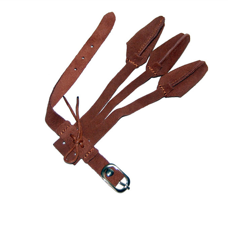 1pc Outdoors Hunting Supplies Traditional Archery Shooting Protect Glove Bows Brace Three Fingers Leather Guard Gloves