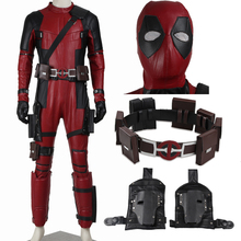Deadpool costume Hot 2016 font b Movie b font superhero Red Leather Jumpsuit Deadpool cosplay costume