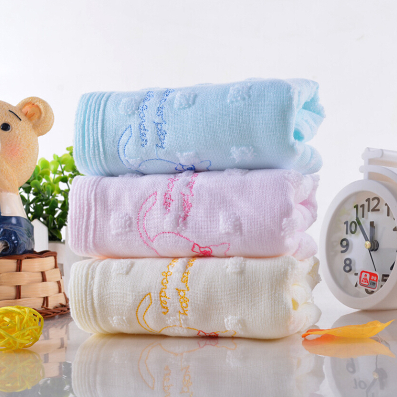 1pc Cute Cat Baby Face Towel 25x50cm Cotton Washing Handkerchief Cartoon Soft font b Feeding b