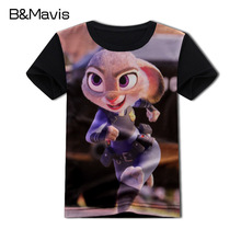 2016 Summer Boys T-Shirts Zootopia Children T Shirts Hot Cartoon Kids Clothes Boys Clothing Girl Tee Shirt Fille Minions Clothes
