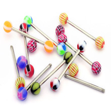 Tongue Stud Hot Body Piercing Jewelry The Color Of Stainless Steel Earrings multi-color fine jewelry