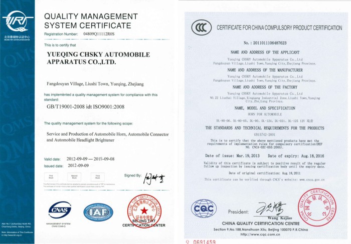 ISO9001 and 3C