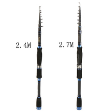 2.7m /2.4m 8.86ft 10 Sections Ultralight Portable Carbon Fiber Telescopic Fishing Rod Travel Sea Boat Carp Fishing Pole