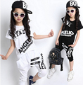 Summer Children Hip Hop Style Clothing Sets Boys Girls Fashion Casual 2pcs Suits T Shirt Harem