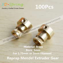 50Pcs Reprap Mendel Extruder Drive Gear For 1.75mm 3mm Brass Bore 5mm 3d Printer Feeding Hobbed Wheel Squeeze Feed Wheel