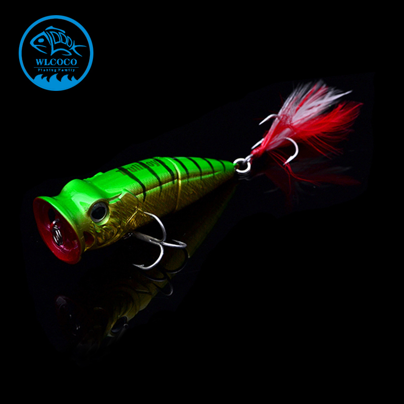 Trulinoya Top water Popper Hard Lures 7pcs/lot 10 g 70 mm Mix Color Floating Lure Fishing Artificial Bait Free Shipping
