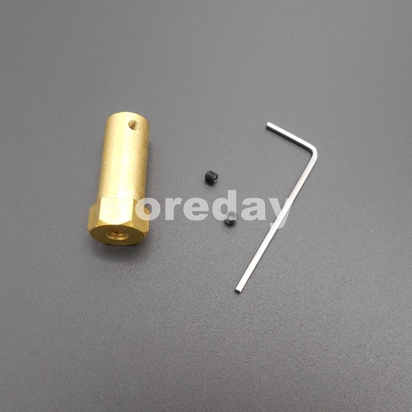 Description Picture 2 of item100PCS Brass 5MM Flexible Hexagonal hexagon Coupling Coupler Six edge Shaft Motor Flexible length: 30mm M5 10 Spanners*FD329X100