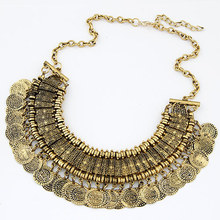 Fashion Boho Gypsy Ethnic Necklace Vintage Gold Silve Plated Coins Pendant Jewelry Statement Colares Femininos Women