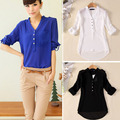 2015 Fashion Summer Women Clothing Chiffon Woman Blouse Candy Color Causal Chiffon Blouses Shirt Women Top