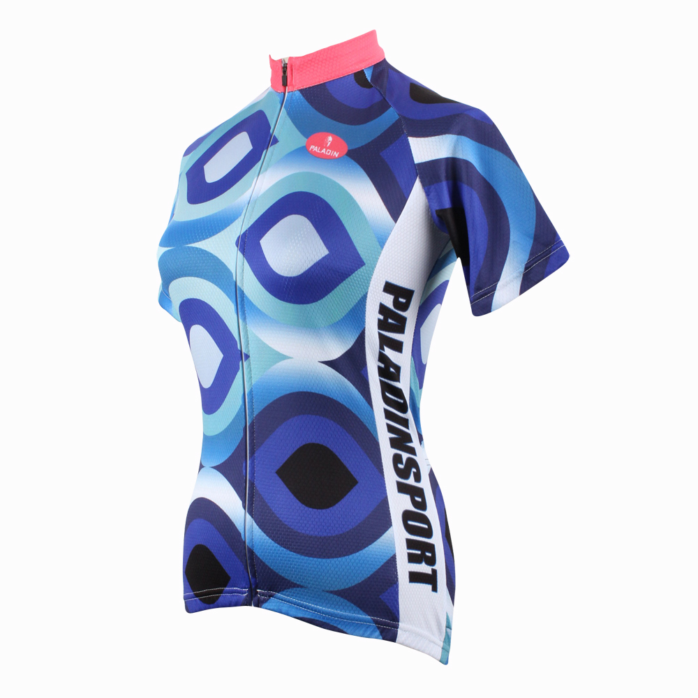 2015 New high quality Blue pattern female Short Sleeve Cycling jersey bicycle bike wear shirt Free