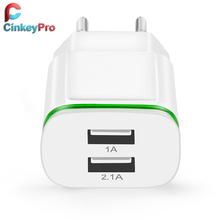 LED Light EU Plug 2 Ports USB Charger 5V 2A Wall Adapter Mobile Phone Device Micro Data Charging For iPhone 4 5 6 iPad Samsung