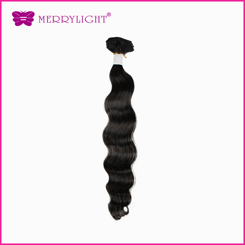 16inch Unprocessed Waves Peruvian virgin Body Wave hair Color 1# 1pcs 100% Human virgin hair extensions Double Weft no shedding