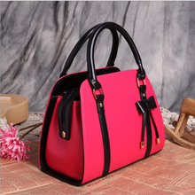 2016 New fashion women handbag PU leather shoulder bowknot bag female candy color bags women tote