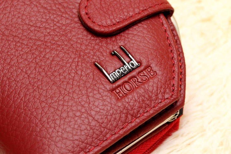 2015 Genuine Cowhide Leather wallet Brand Women Wallet Short Design Lady Purse Mini Clutch Wallet Leather cartera High Quality (6)