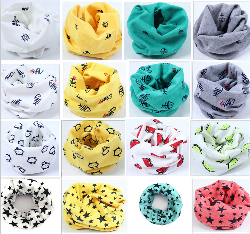 Wholesale/Retail 2015 Autumn hot sale baby scarf boys girls O Ring cotton scarf cat fishbone scarf kids collar child neck scarf