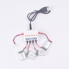 4pcs 3.7v 250mah Official Battery and 1to6 Charger for syma X11 X11C Rc Quadcopter Drone Spare Parts