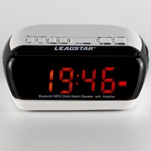 Perfect multifunctional wireless stereo bluetooth LED clock speaker for Tablet PC//phone Hot Sale For Gift