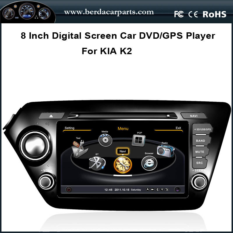 8Inch Touchscreen font b Car b font DVD GPS For KIA K2 2011 2012 With Radio