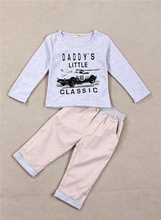 baby boy cotton clothing set baby baby clothing carters car t shirt Leisure pants Overalls clothing