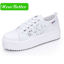 2016 cutouts lace canvas shoes hollow floral print breathable platform women casual shoes woman