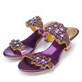 2016 Summer Diamond Purple Peep Toe High Heels Sandals For Sale Size 11 Hollow Female Korean