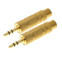 Tiempo de las compras! 2 unids chapado en oro de 3.5 mm estéreo a macho 6.3 mm Audio Mono adaptador