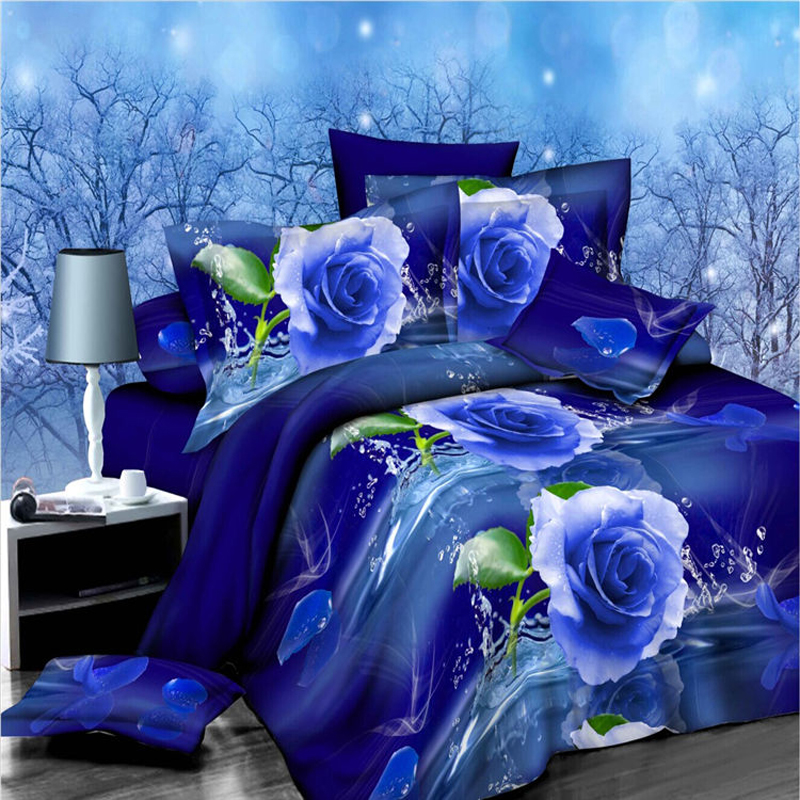 18 color bedding set 3d bed set Eiffel Tower rose Butterfly sunflower panda bedclothes duvet cover sheet queen bed linen